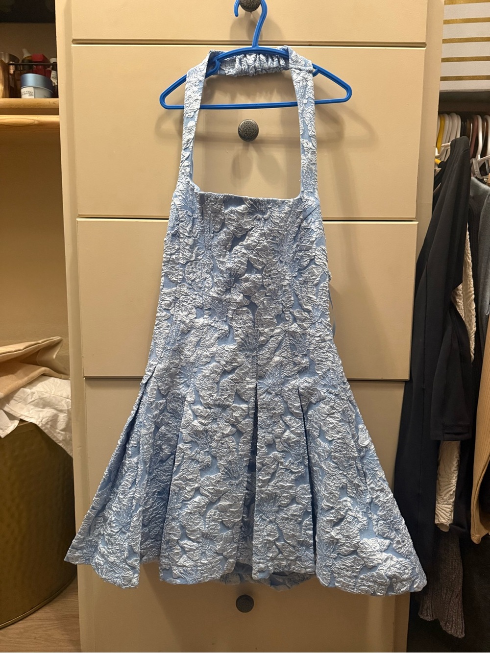 Windsor Light BlueTextured Halter Dress -NWT